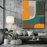 Paint by Numbers Mustard Colored Abstract Art